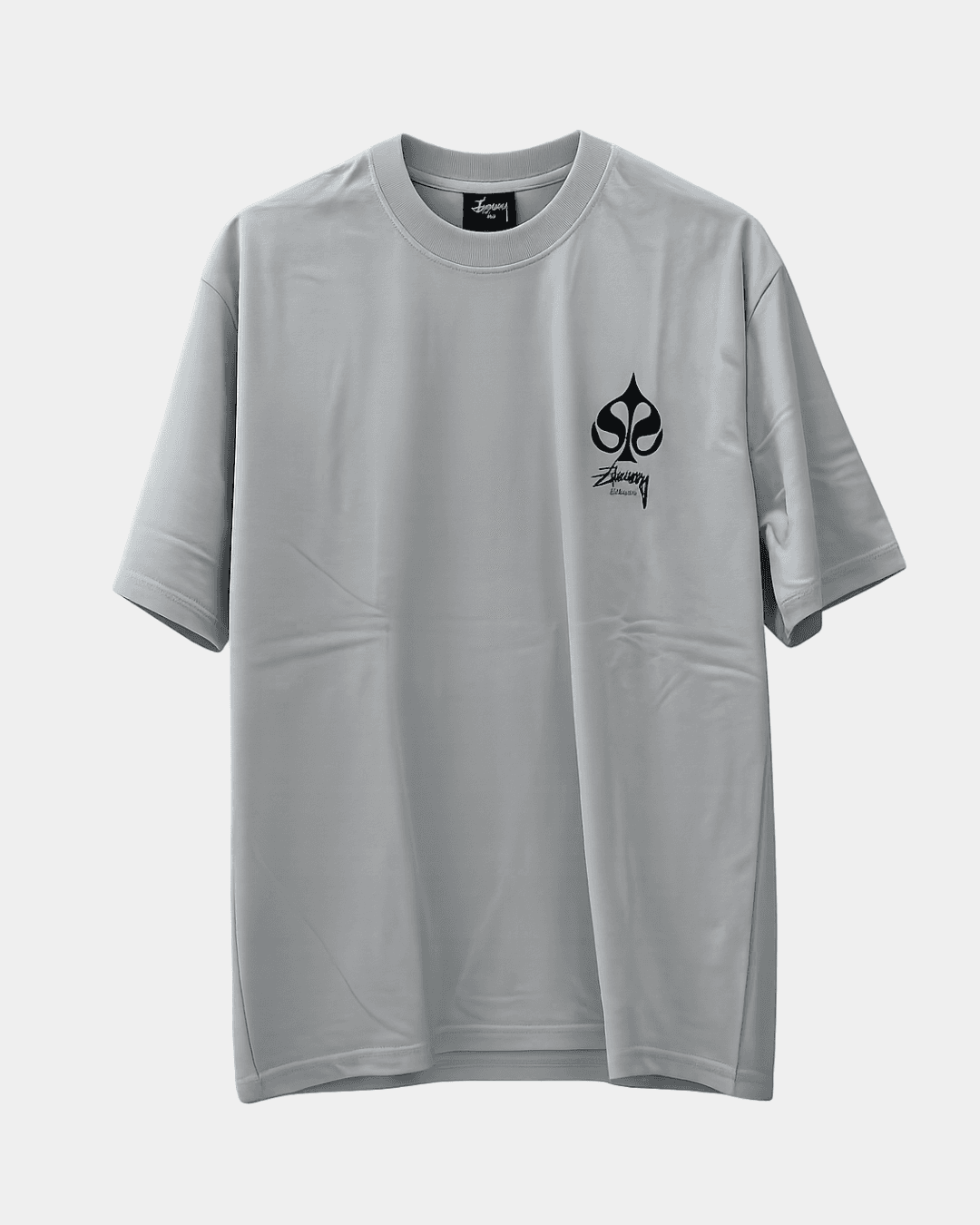 Light Grey Spade Logo Streetwear T-Shirt