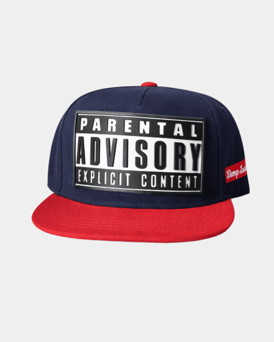 Parental Advisory Navy Blue & Red Snapback Cap