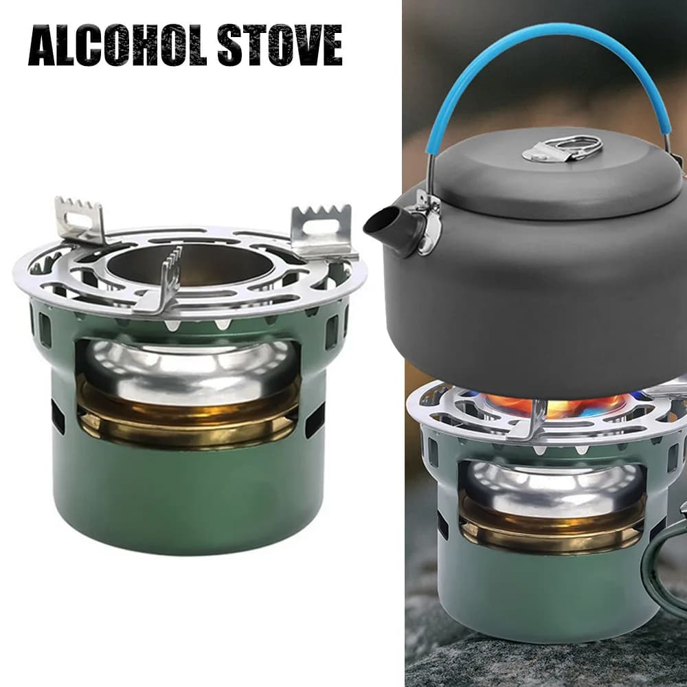 Portable Camping Stove with Alcohol Furnace – Outdoor Cooking Gear & Accessories for Hiking, BBQ, and Camping